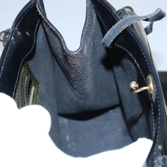 Salvatore Ferragamo Hand Bag Enamel Black Auth 107226 - Picture 12 of 16